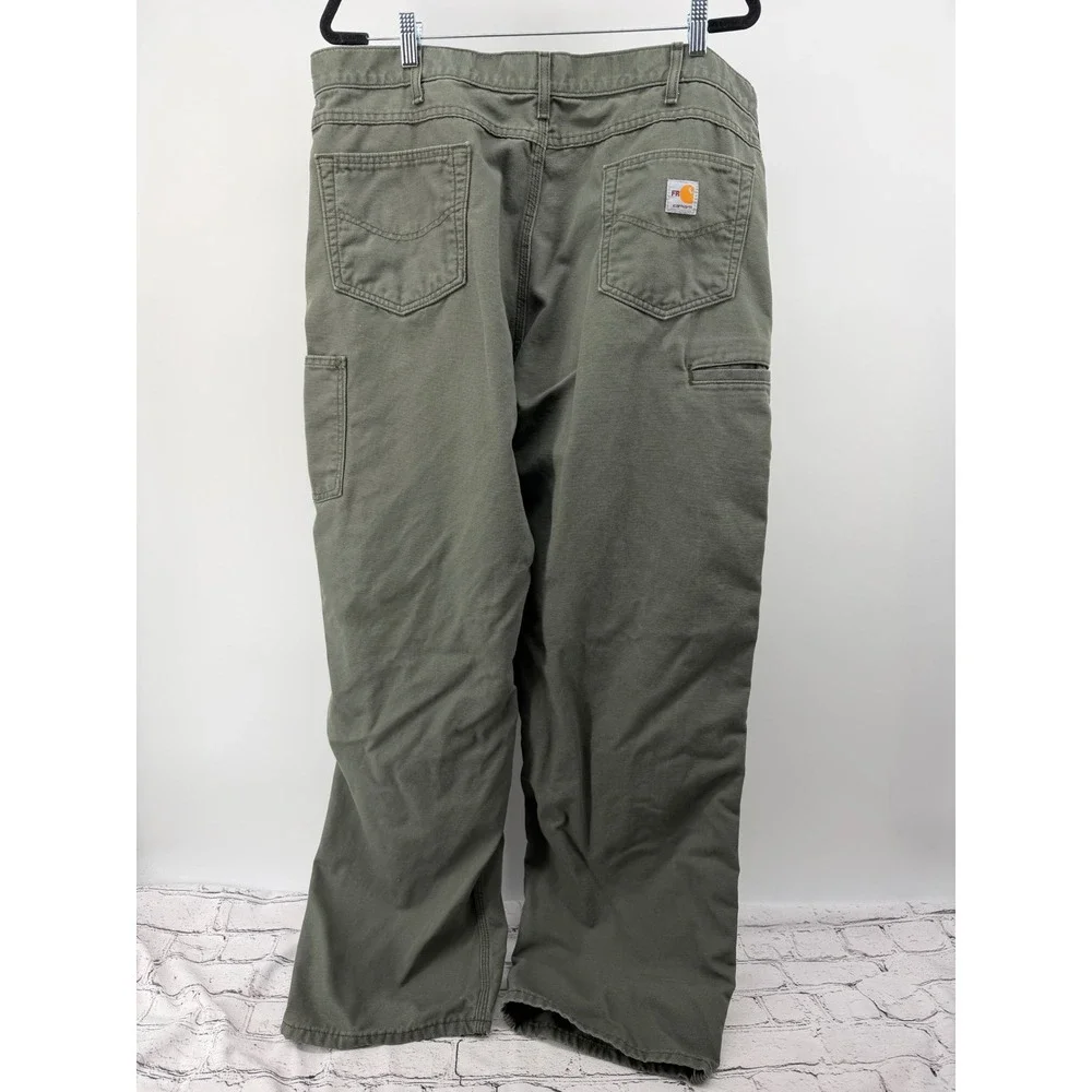 Carhartt FR Flame Resistant Loose Fit Work Pants‎ Khaki Green Mens 42x34